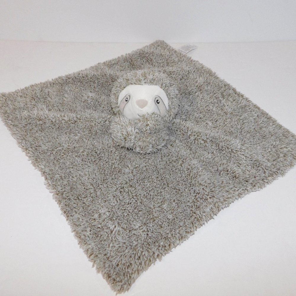 Carter's Gray White Plush Sloth Security blanket Baby Lovey Nunu Soother 67609
